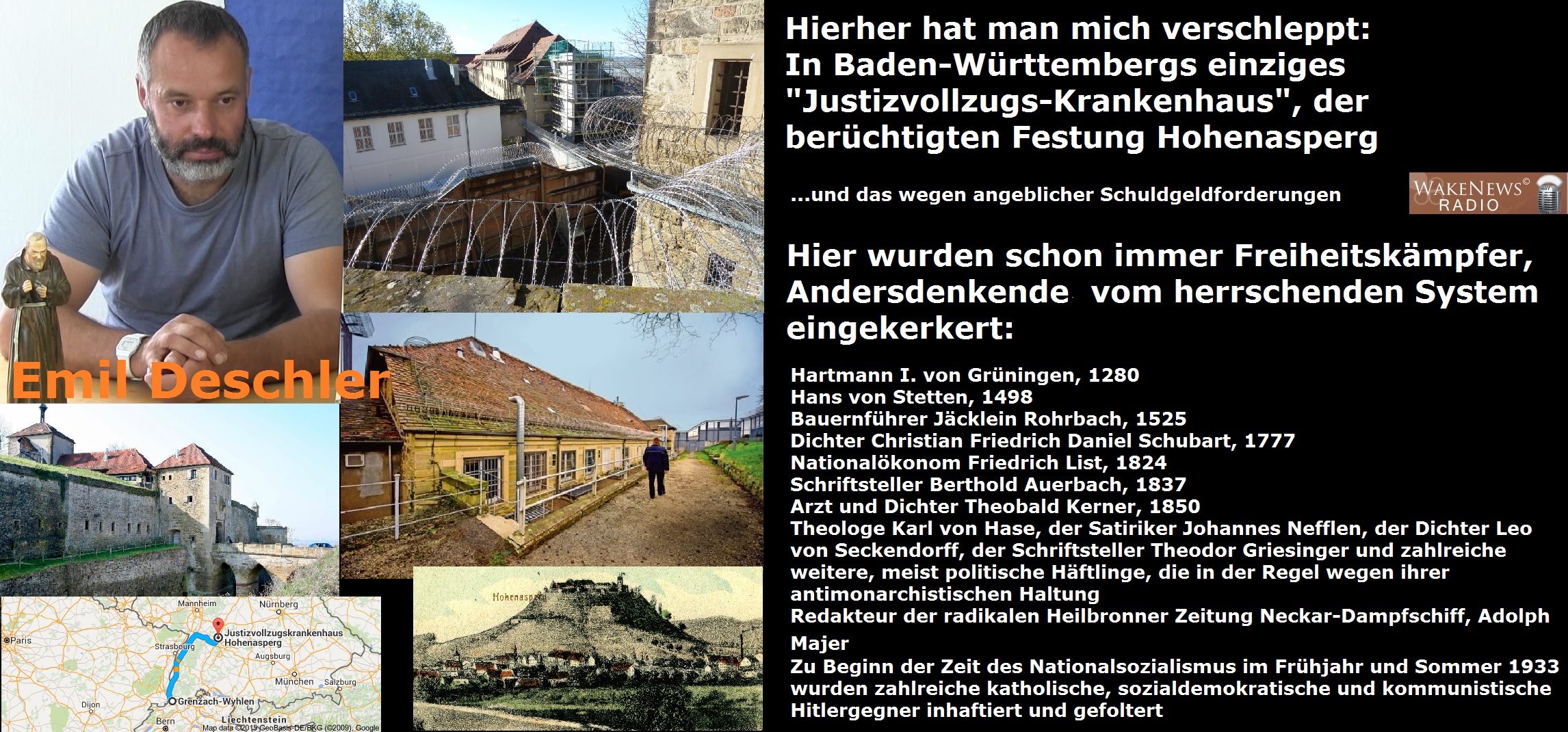 Emil Deschler - man hat mich in den Kerker fr politische Gefangene Festung Hohenasperg verschleppt