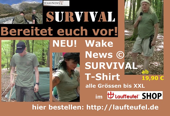 Wake News SURVIVAL T-Shirt Werbung 2017 Juli vsm